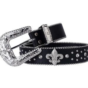 ⭐️NWT Y2K Rhinestone Black Belt
